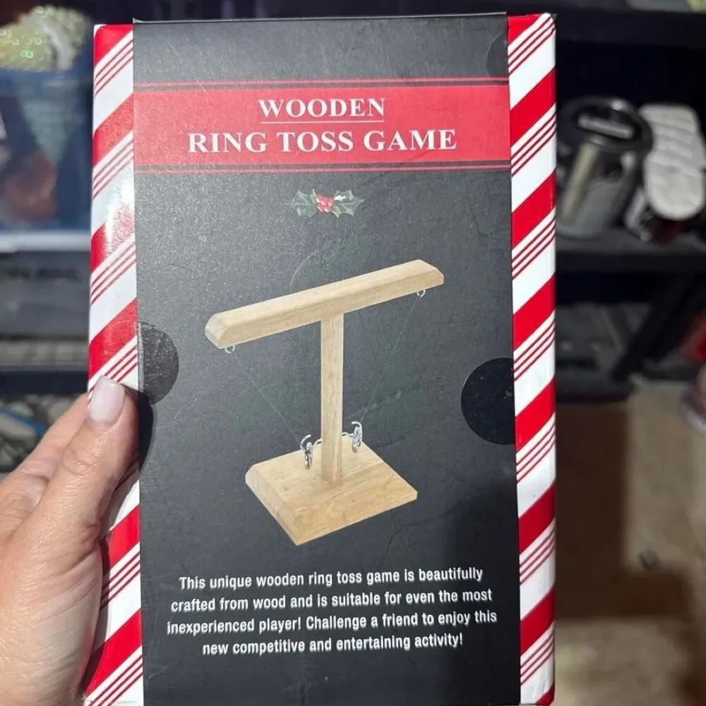 Wooden Ring Toss Game Desktop Toss Game Party Game Gift New